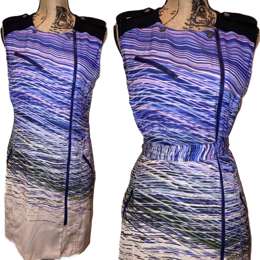 Calvin Klein Multi Zipper Sleeveless Sheath Dress - Picture 3 of 6